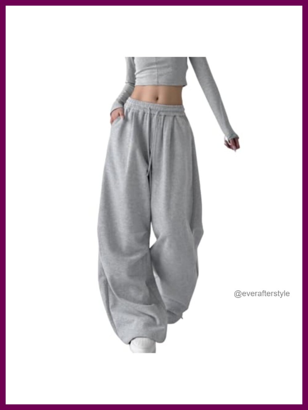 Wide Leg Sweatpants for Women Cotton Polyester Drawstring Baggy Casual